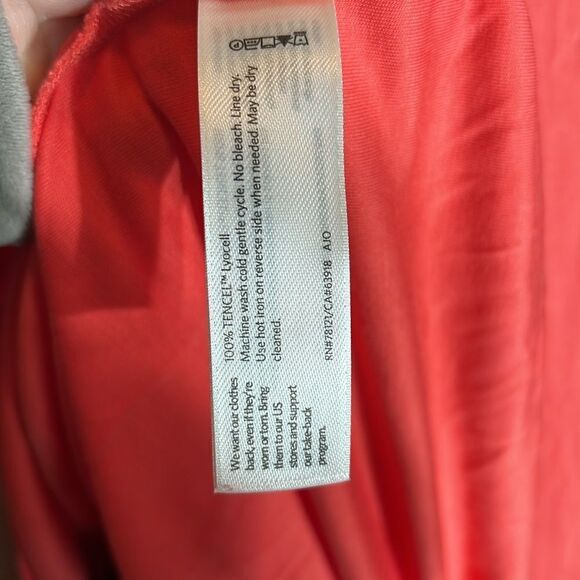 Eileen fisher women’s large coral orange 100% tencel tunic top scoop neck large - Picture 5 of 5